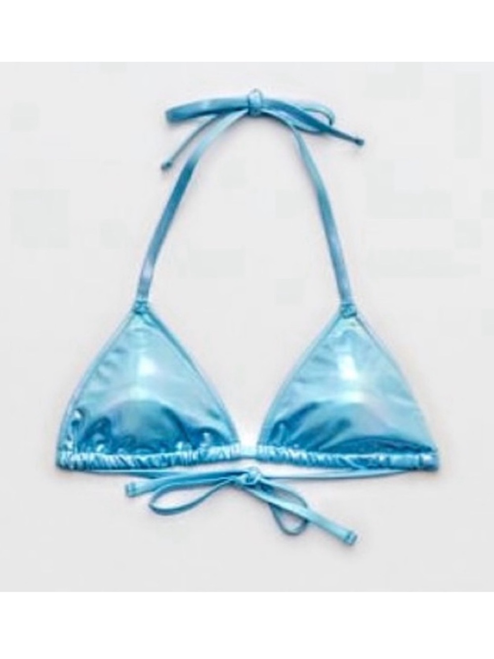 Aerie Metallic Triangle Bikini Top XS Y2K Spice Girls 90s String Beach Vacation